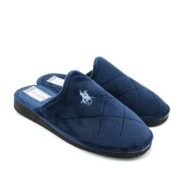 Zapatillas para casa hombre marino abiertas por detrás con diseño acolchado