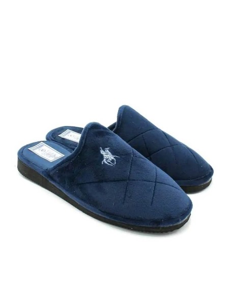 Zapatillas para casa hombre marino abiertas por detrás con diseño acolchado
