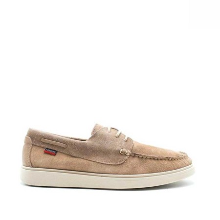 Zapato náutico costa beige de piel serraje