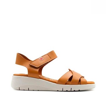 cuña camel de piel con velcro