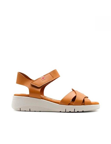 cuña camel de piel con velcro