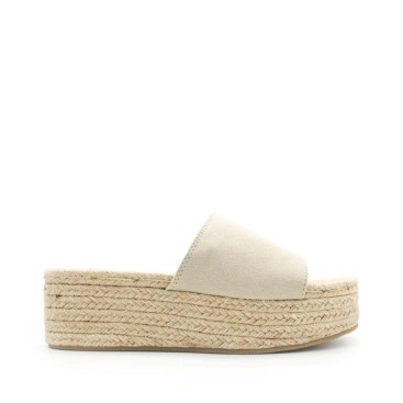 Sandalia mule plataforma esparto beige