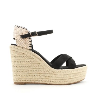 sandalias cuña negras de corina