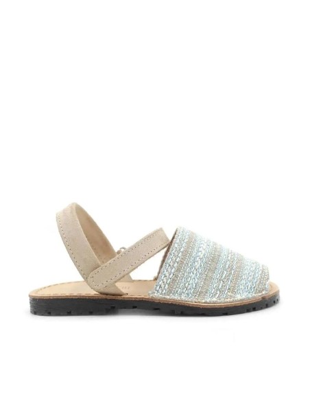 menorquinas infantiles de lino azules y beige
