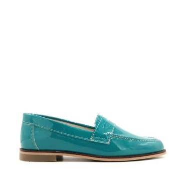mocasines turquesa de charol