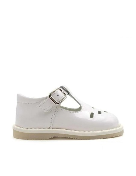 Zapatos blancos niño vestir de charol