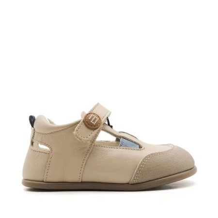 Sandalia baby cerrada taupe jeans