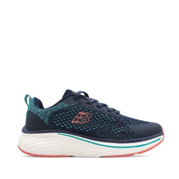 Zapatilla Duo Comfort azul marino con detalles turquesa y coral