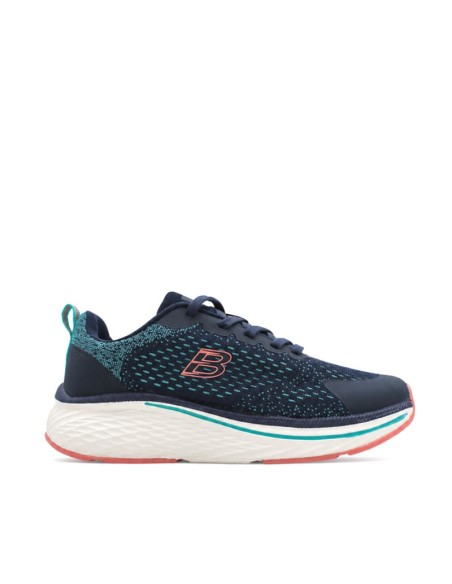 Zapatilla Duo Comfort azul marino con detalles turquesa y coral