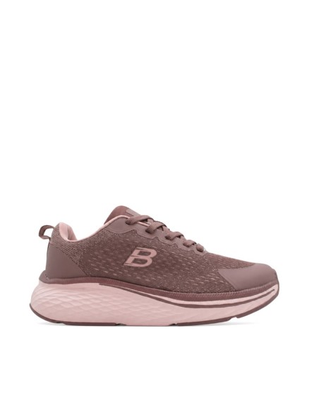 Zapatillas deportivas rosa empolvado con refuerzos engomados y cuña cómoda