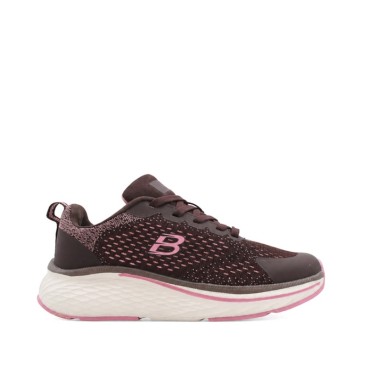 Zapatilla Duo Comfort marrón de mujer, vista lateral con tejido calado
