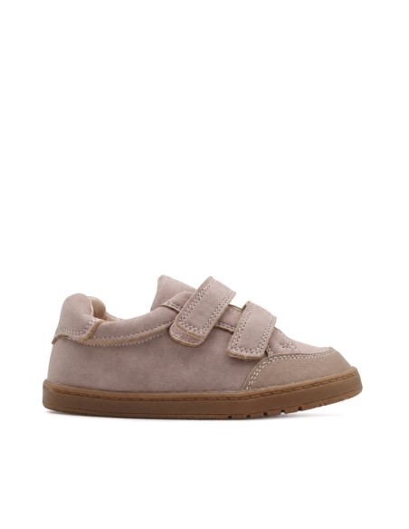 Bambas respetuosas niña rosas con doble velcro vista lateral