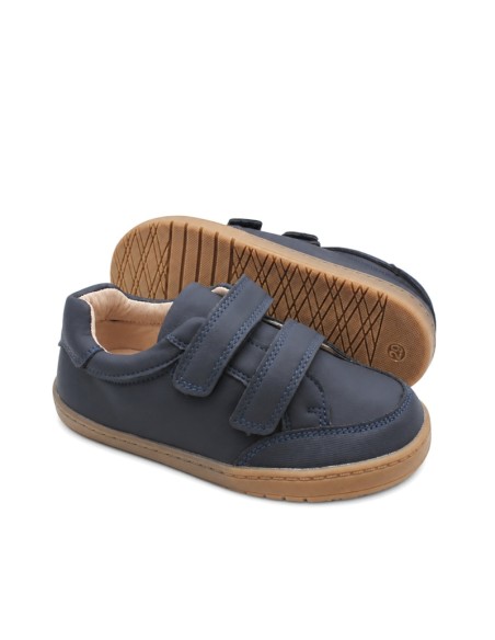 Bambas respetuosas infantiles azul marino vista lateral