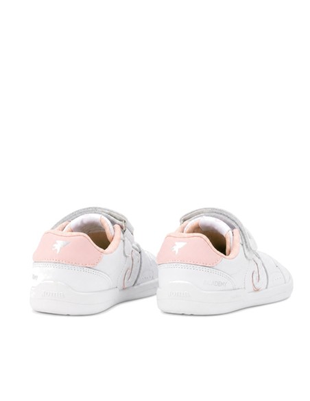 Parte trasera de las zapatillas Joma Academy Barefoot niña blancas y rosas