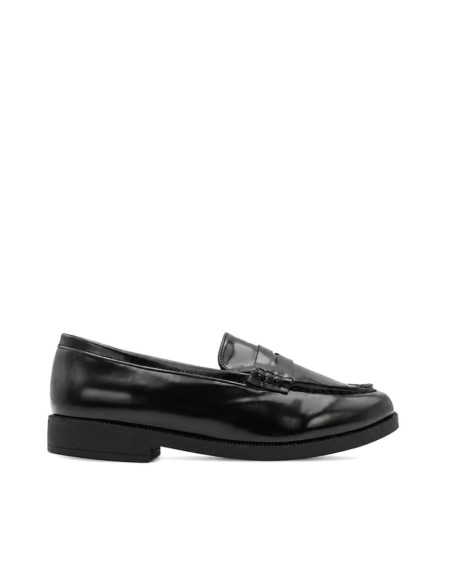 Zapatos castellanos niña colegio negros tipo florentín vista lateral