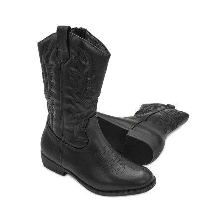 Botas cowboy niña negras con cremallera lateral interior