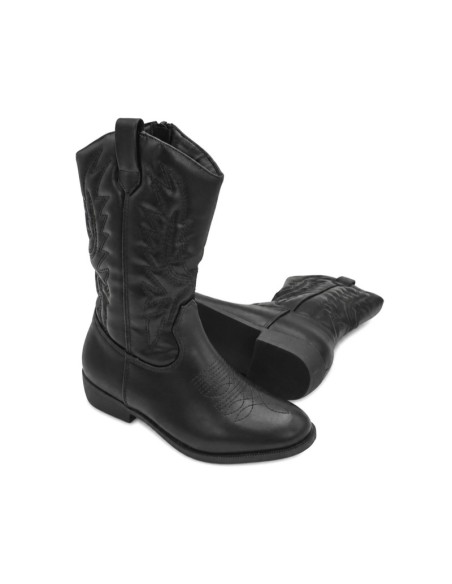 Botas cowboy niña negras con cremallera lateral interior