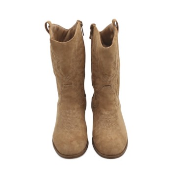 Botas cowboy taupe para niña vistas de frente