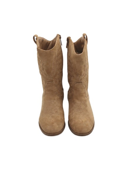 Botas cowboy taupe para niña vistas de frente