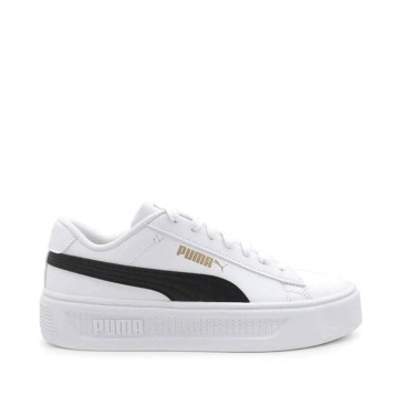 Puma Smash Platform V3 blanca mujer vista lateral