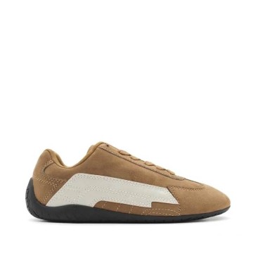Zapatilla Corina camel con franja beige mujer