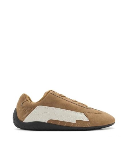 Zapatilla Corina camel con franja beige mujer