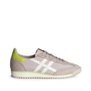 Zapatilla Corina gris con detalles lima mujer