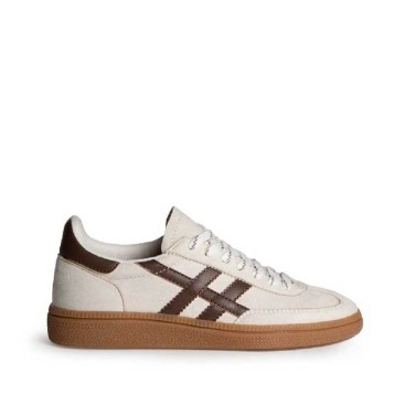 Zapatilla Corina beige y marrón retro mujer