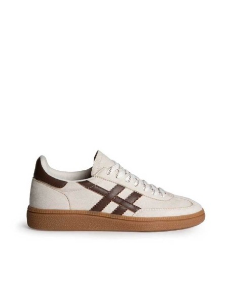 Zapatilla Corina beige y marrón retro mujer