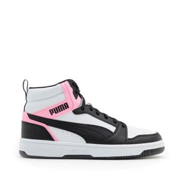 Puma Rebound V6 negro rosa mujer vista lateral