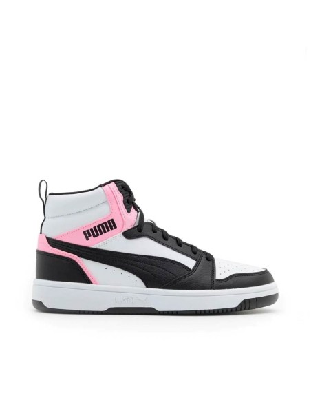 Puma Rebound V6 negro rosa mujer vista lateral