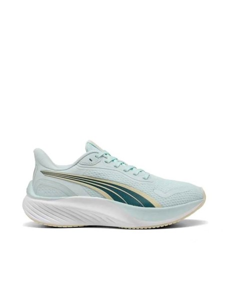 Puma Pounce Lite celeste mujer vista lateral