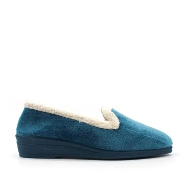 Zapatilla de casa cerrada azul mujer