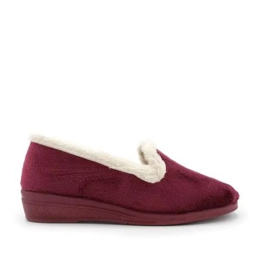 Zapatilla de casa cerrada burdeos mujer