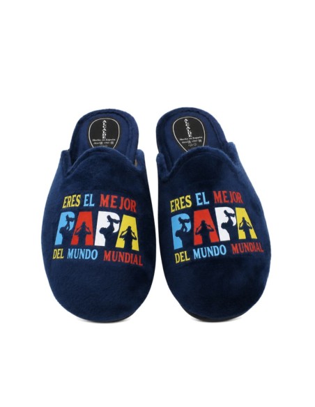 Zapatilla de casa hombre Mejor Papá azul marino