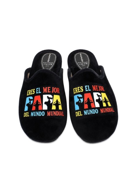 Zapatilla de casa negra para papá