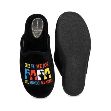 Zapatilla regalo para papá color negro