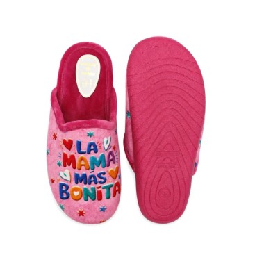 Zapatilla de casa rosa para mamá