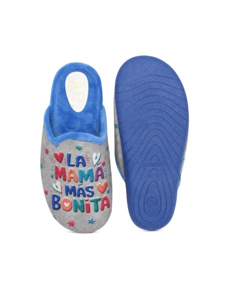 Zapatilla de casa gris regalo para mamá
