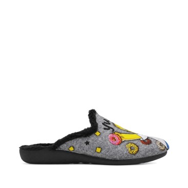 Zapatilla de casa gris estampado Los Simpson
