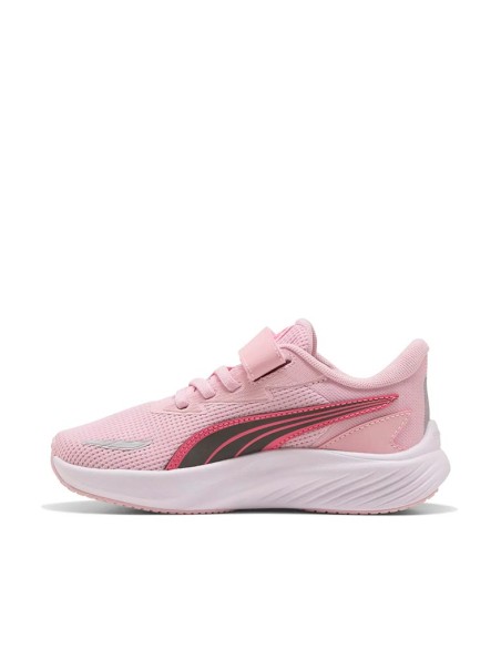 Zapatilla deportiva Puma rosa niña vista lateral interior