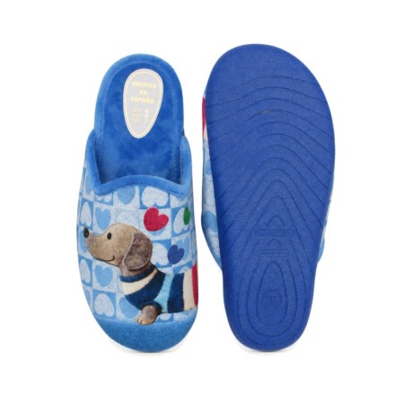 Zapatilla de casa mujer invierno estampado perro