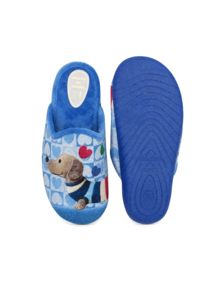 Zapatilla de casa mujer invierno estampado perro
