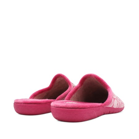 Zapatilla abierta rosa mujer vista trasera