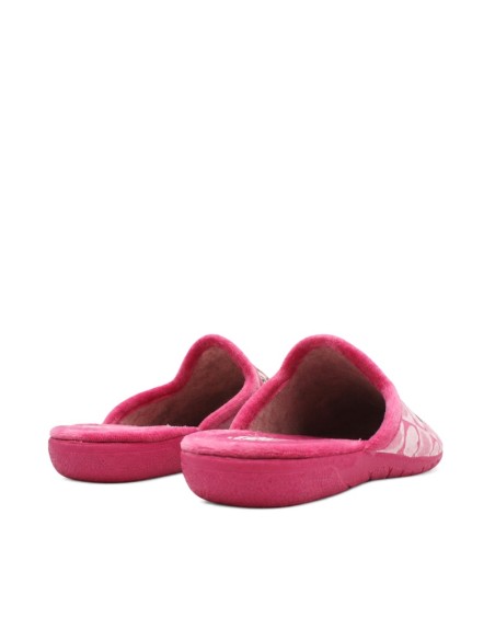 Zapatilla abierta rosa mujer vista trasera