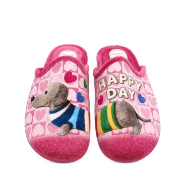 Zapatilla de casa rosa Happy Day mujer