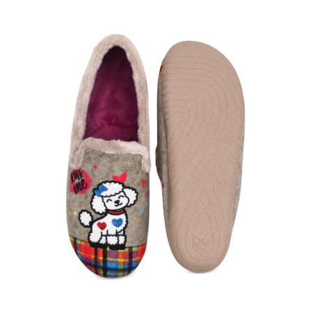 Zapatilla cerrada mujer invierno estampado perros