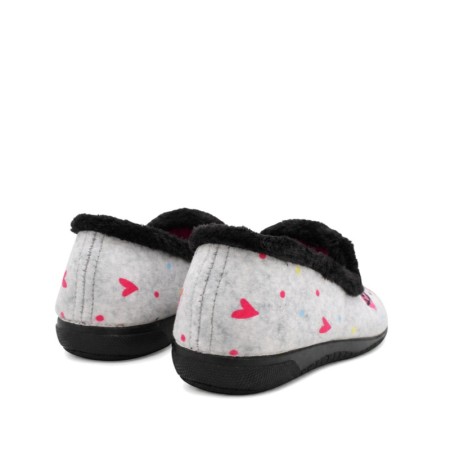 Zapatilla de casa cálida mujer gris