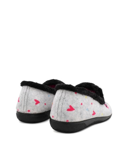 Zapatilla de casa cálida mujer gris