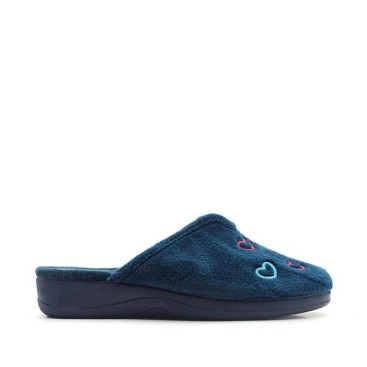 Zapatilla de casa destalonada mujer con cuña vista lateral